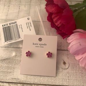 Kate spade deep magenta flower studs earrings